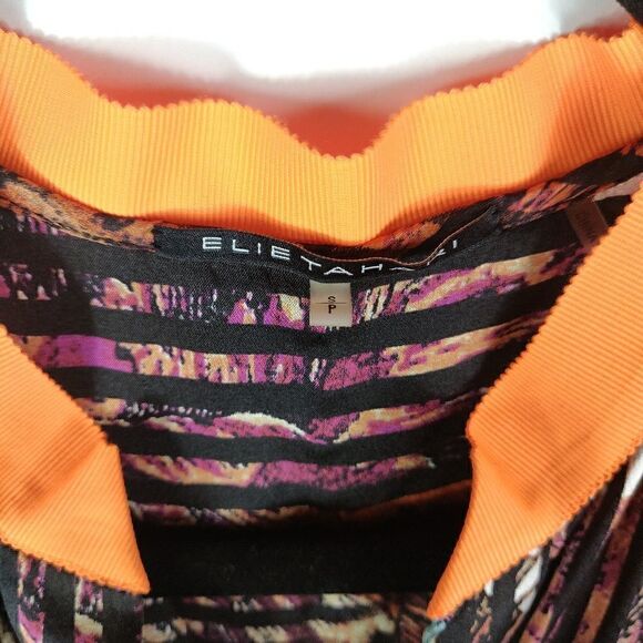 Elie Tahari Floral Stripe Button Down Shirt Small - Picture 4 of 6